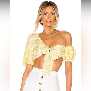 REVOLVE Alyssa Top in Yellow Tie Dye